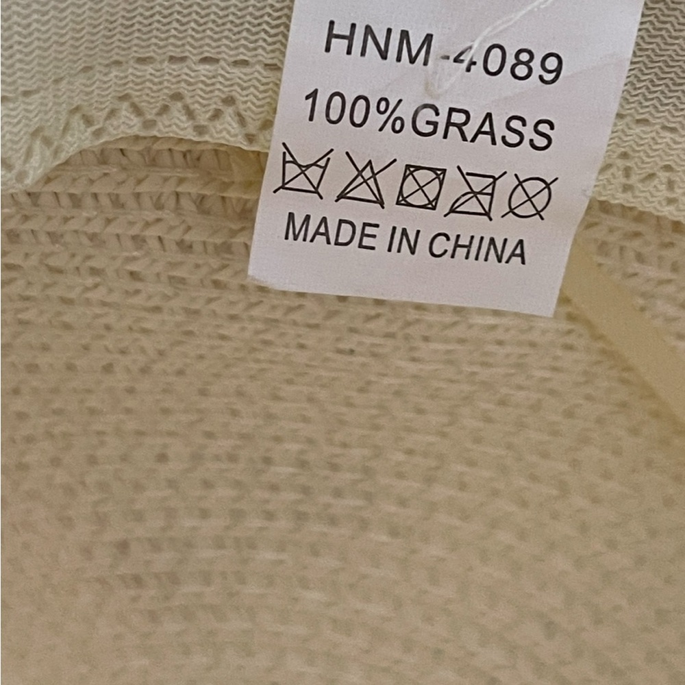 SUN HAT Decorative Grass Constructed Neutral with Bow Very Comfortable Cream Tan - Picture 5 of 6
